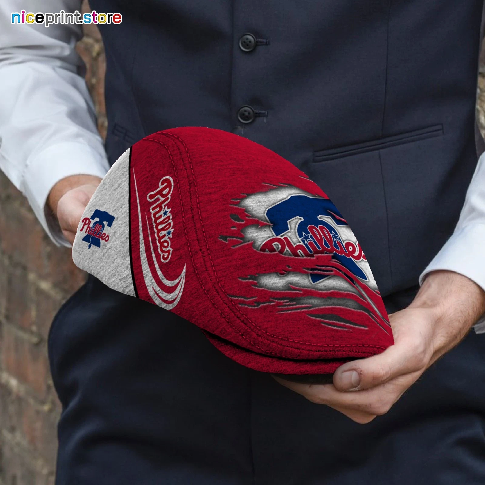 Philadelphia Phillies Jeff Cap Custom Jeff Cap Driving Cap Golf Cap