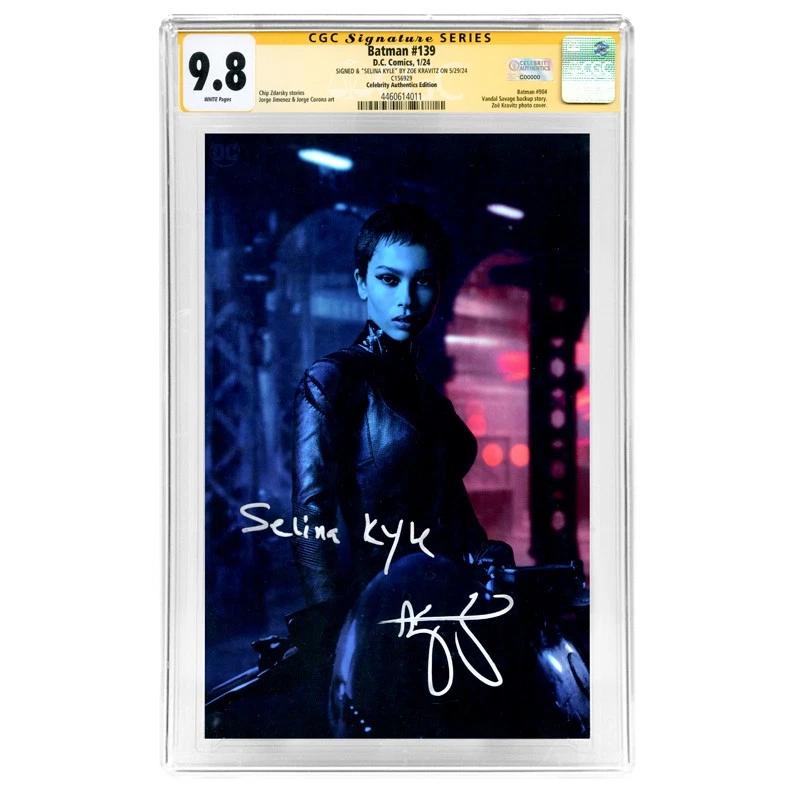 Zoe Kravitz Autographed 2021 Batman #139 Variant Photo Cover CGC SS 9.8 wINSC!