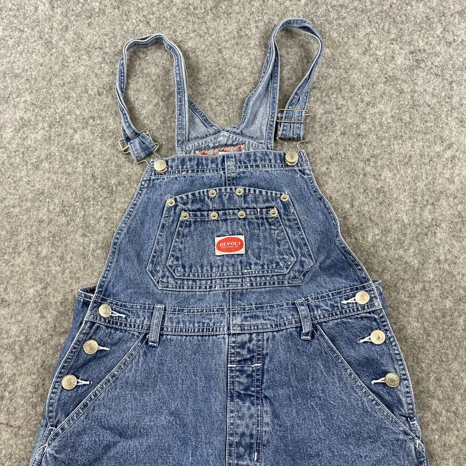 Revolt Denim Overalls Wide Leg Floral Embroidered Vintage Style Women's - Image 4 of 4