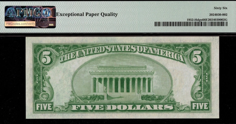 1928B $5 FRN ST LOUIS P.M.G #66EPQ - Image 2 of 3