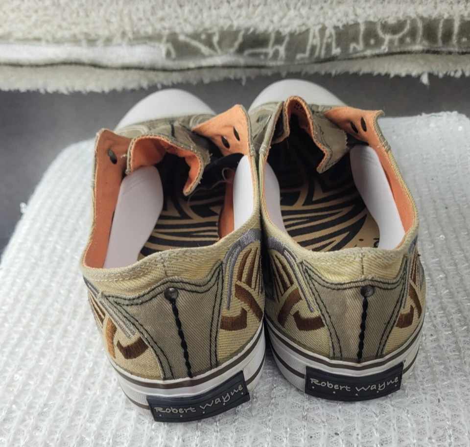 Robert Wayne Hey Sneakers Mens 10 Canvas Studded Athletic Low Top Slip On - Image 4 of 4