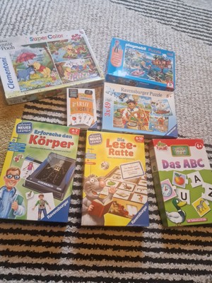 Verschiedene Spiele von 4 - 7 Jahren Neues Lernen und Puzzle