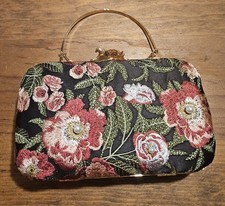 Handmade Evening Bag Floral Embroidered Vintage Clutch for Women Bridal Party...