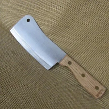 Vtg OLD HOMESTEAD 6” Blade Stainless Steel Japan Chef/Butcher Meat Cleaver Knife
