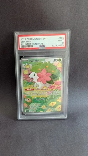 Pokemon 2025 SV Destined Rivals Dri en Shaymin Card #185/182 PSA9