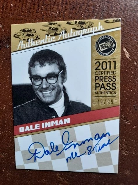 DALE INMAN 2011 PRESSEAUSWEIS AUTOGRAMM.