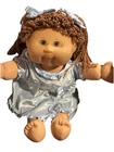 Vintage 1978 Coleco Cabbage Patch Kids Signed Yarn Hair Light Skin Blue Dress ￼