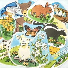 Spring Animals Paper Cutouts Teacher Classroom Wall Decorations 12 pcs Bear Bird