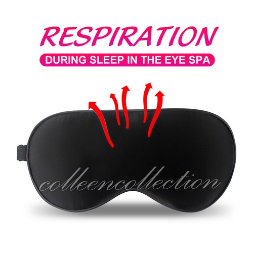 Soft Silk Sleeping Eye Mask Blindfold Lights Out Office Home Travel Relax Sleep - Picture 6 of 10