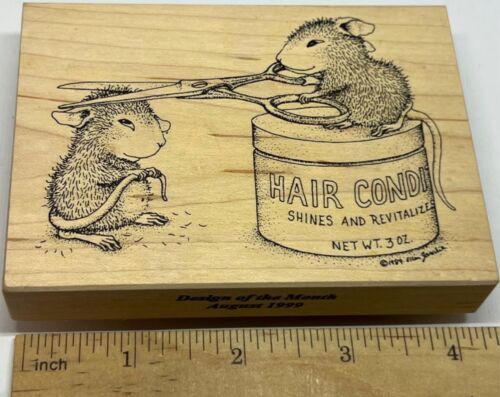 House Mouse Rubber Stamp Shear Delight 290 Stampa Rosa Monica Mouse Haircut - Afbeelding 1 van 4