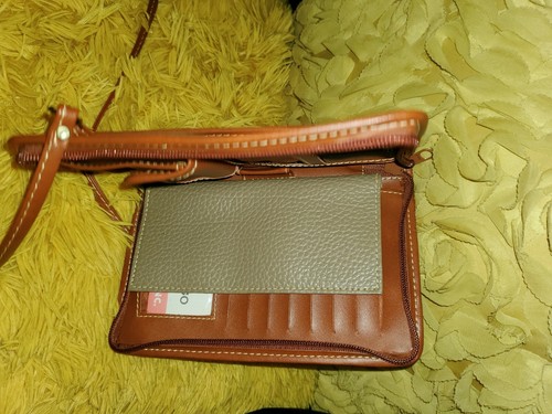 D. H. IMPORTS INC DANIELHUGO ACCESSORIES CROSS BODY HANDBAG TAN/BROWN LONG STRAP - Picture 3 of 6