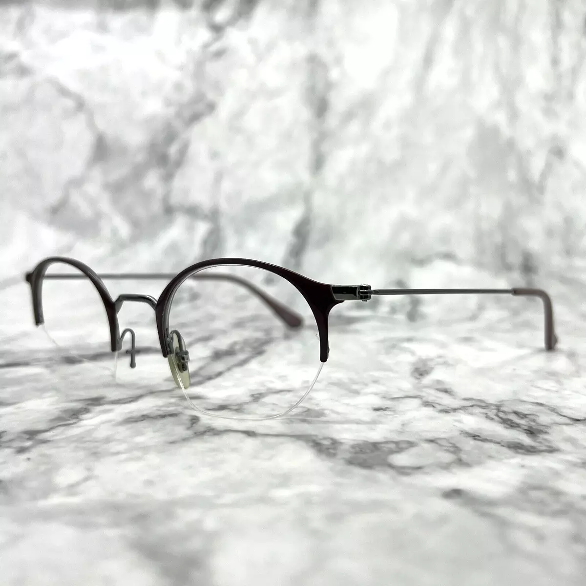 Ray Ban RB3578V 2907 Eyeglasses Frames round half rim Silver 48 22