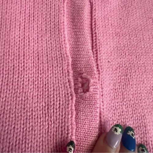 Vintage RARE Disney Classics Pink & White Aristocats "Marie" Cardigan Sz L (4T) - Picture 7 of 9
