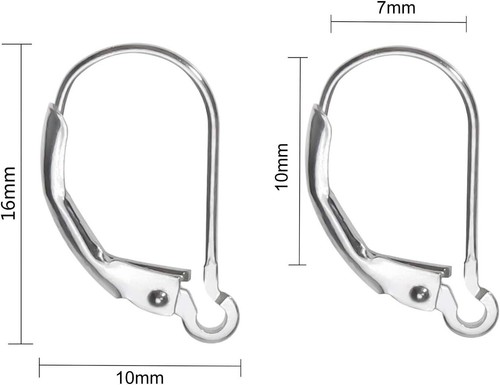 8 Pcs 925 Sterling Silver Leverback French Earring Hooks Dangle Earring Hooks - Picture 2 of 11