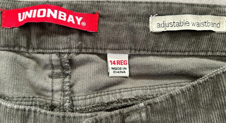 UNIONBAY Corduroy Pants Button Front Stretch Girls Size 14 (Womens 3-5) W28 L27 - Image 3 of 4
