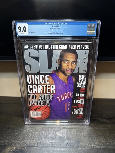 CGC 9.0 NEWSSTAND EDITION Slam Magazine(original)-Vince Carter-May 2001