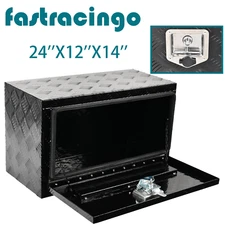 24''×12''×14'' Aluminum Pickup Truck Trunk Bed Tool Box Storage + Lock + Key