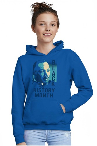 Martin Luther King MLK Black History Month Youth Hooded Sweatshirt Boy or Girl - Picture 3 of 7