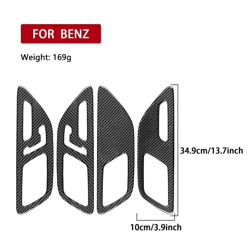 Cubierta de ajuste de asiento de coche de fibra de carbono de vinilo para Benz Clase C W206 2022-24 Foto 3 de 4