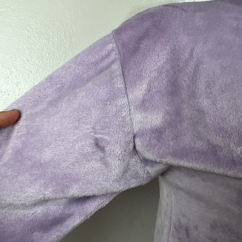 Adidas Sweater Youth Medium Purple Faux Fur Pullover Hoodie Active Kids - Picture 10 of 13