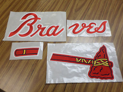 Atlanta Braves 4-Piece Embroidered Jersey Jacket Sweatshirt Patch Set Iron-On