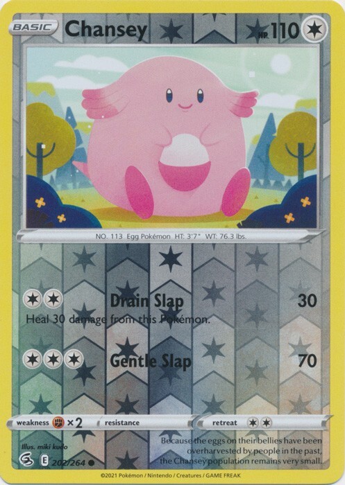 Reverse Holo Chansey 202/264 Fusion Strike Common Pokemon TCG