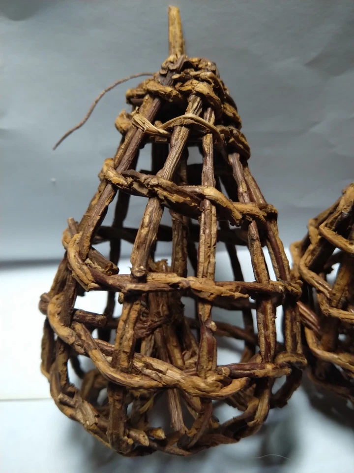 Primitive Vintage Rustic Woven Wood Vine Twig Fairy Trap Bell Mystical Cage Lot - Image 3 of 4