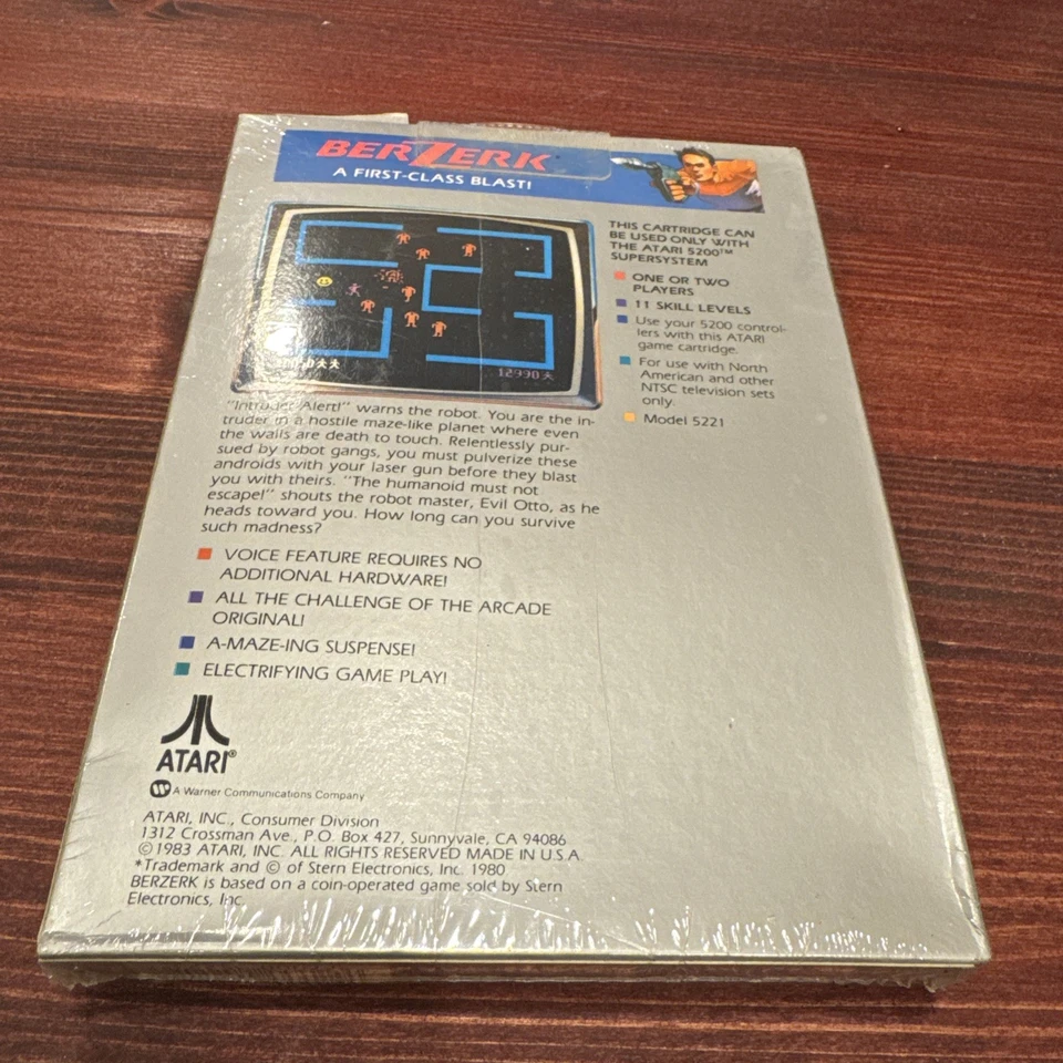 Berzerk (Atari 5200, 1983, CX5221) Factory Sealed - Image 2 of 4