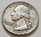 1958 D Washington Quarter 25c 90% Silver        (X4)