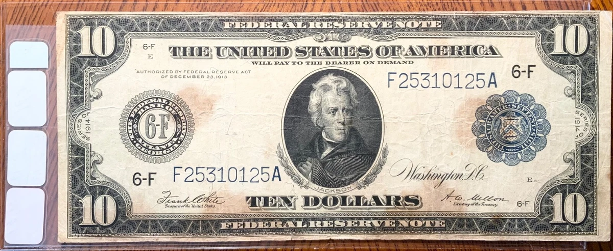 1914 $10 US Federal Reserve Large Notes for sale | eBay