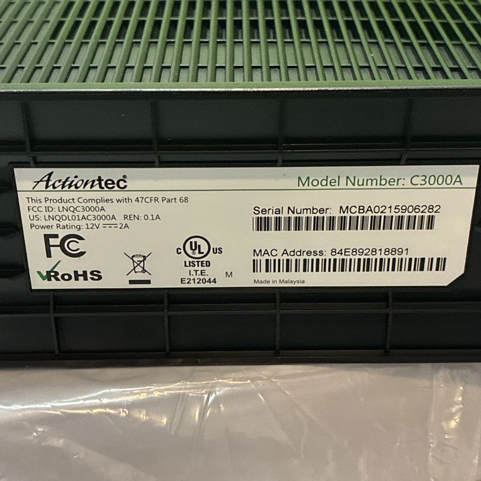 CenturyLink C3000A DSL WiFi Modem Router - Image 2 of 4