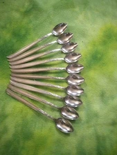 VTG Acsons Floral Iced Tea Spoons ACF7 Stainless Flatware 7" Japan Set 10 MCM
