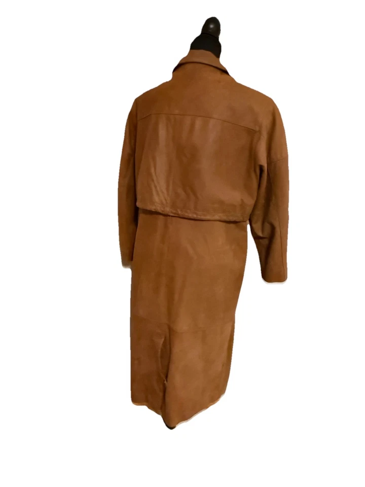 gabardina vintage gamuza cuero mujer Foto 4 de 4