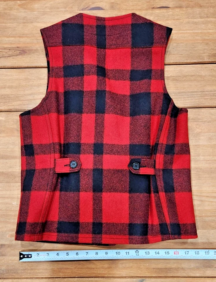 Chaleco de Lana Filson Mackinaw Rojo a Cuadros Talla M Hecho en EE. UU. Ropa de Trabajo de Colección Caza Foto 4 de 4