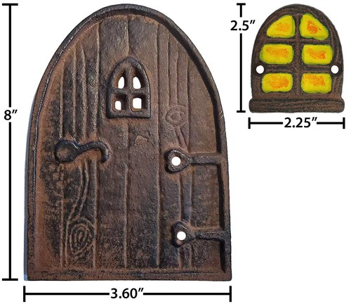 Lulu Dekor, 100 % Gusseisen rustikal braun Miniatur Feentür 8 Zoll mit 2 - Bild 2 von 4
