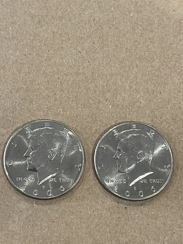 2006 P&D Kennedy Half Dollar Two Coin Set-Nice Rim- Free Shipping