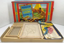 Vintage 1941 Indian-Craft Loom Weaving Set Progressive Toy #1006 USA RARE PARTS