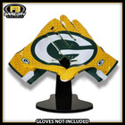 Football Receiver Gloves Display w/ Stand for Green Bay Packers Gloves! NFL