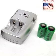 2PC 1000mAh 3V CR17335 CR17345 E123AP CR123A VL123A 17335 17345 Battery +Charger