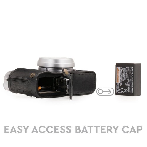 MegaGear Fujifilm X100F Ever Ready Top Maserung Leder Kamera halbe Hülle und Riemen - Bild 10 von 14