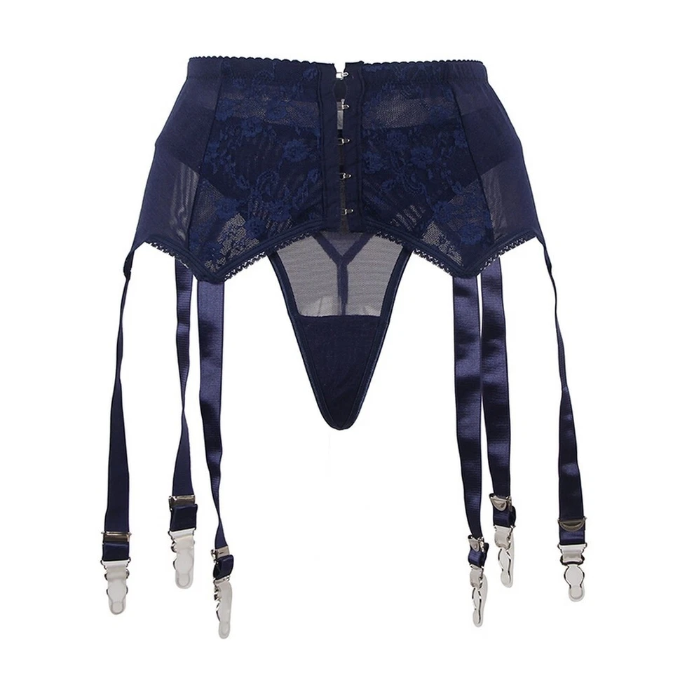 Sexy Corsagen Strumpfhalter Strumpfgürtel Strapse Dessous Blau String Gogo S/XL - Bild 4 von 4