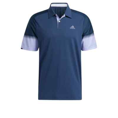 Adidas Golf Herren Statement Heat Ready Poloshirt, blau/flieder, NEU