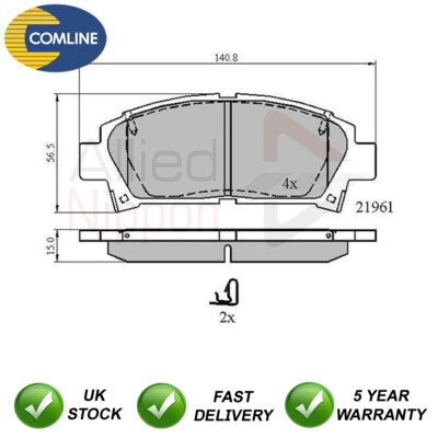 Brake Pads Set Front Allied Nippon Fits Toyota Avensis 1.6 1.8 2.0 D TD #2