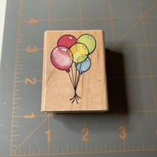 Stamp Craft- Wood Rubber Stamp Balloons Balloon Birthday Party