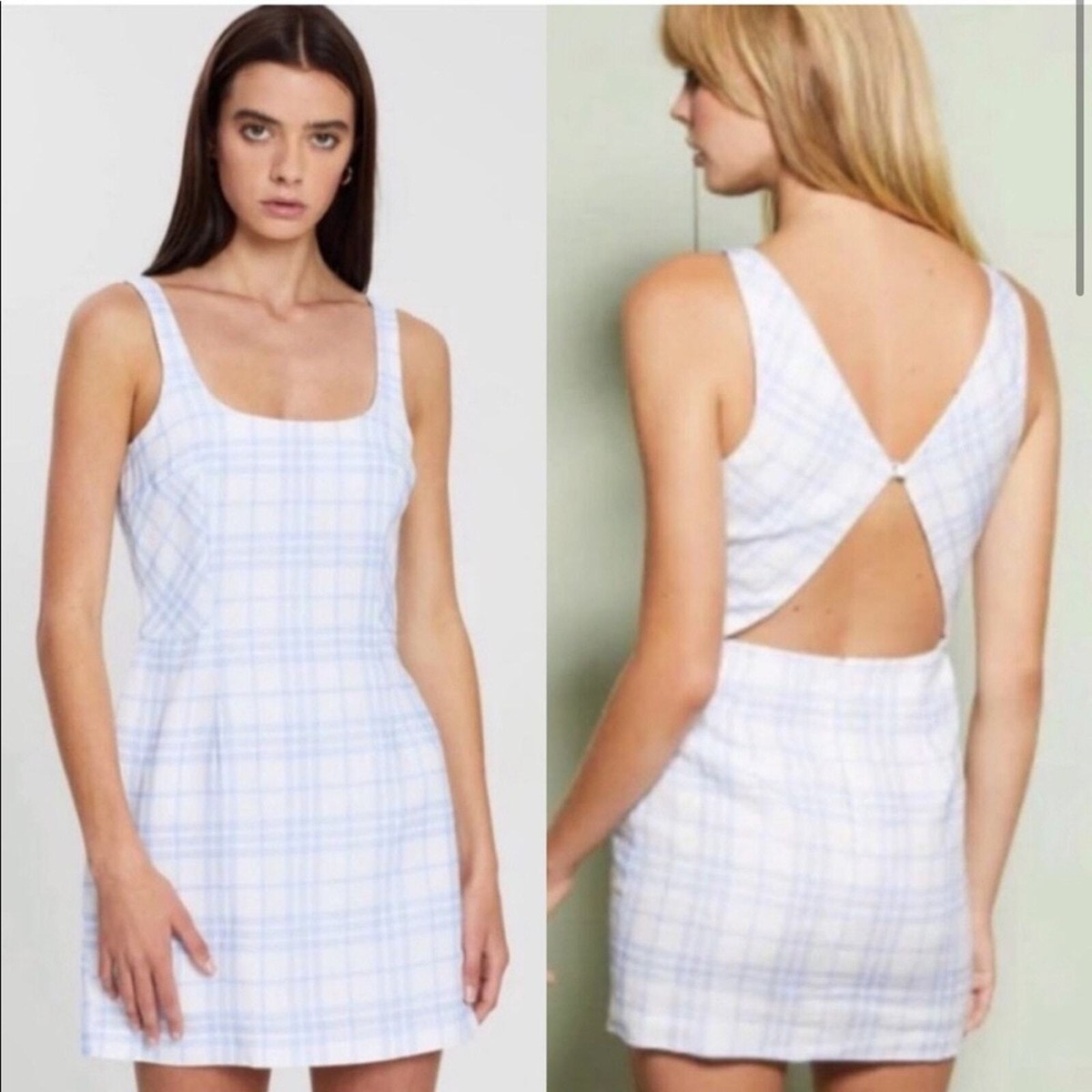 bec and bridge alexa mini dress NWT Bec & Bridge Alexa Blue and White Plaid Mini Dress