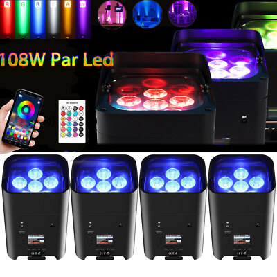 Eingebauten Akku Par Bühnenlicht 108W RGBWA+UV APP/DMX Wireless LED Scheinwerfer