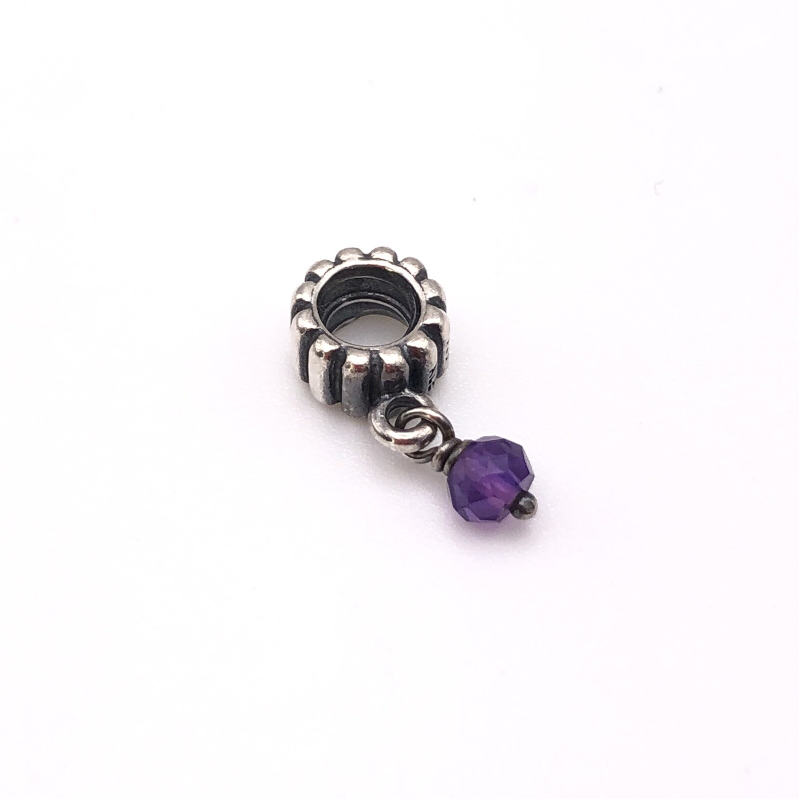 Pandora Purple Amethyst Dangle Charm ALE 925