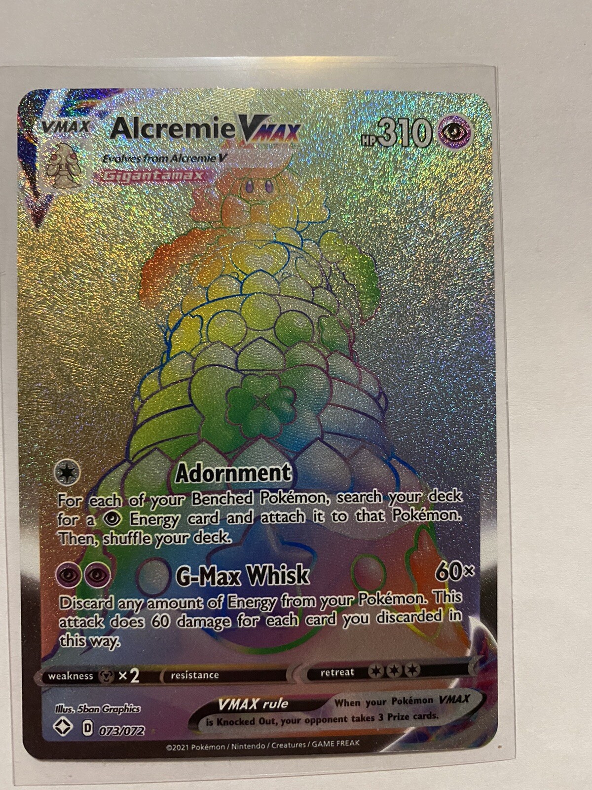 Pokemon Tcg Shining Fates 2021 ALCREMIE VMAX SECRET RARE 73/72 Mint 