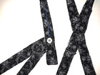 Civil War Suspender BLACK w/GRAY FLORAL Sewn on Period Hand Crank Sewing Machine — photo 3
