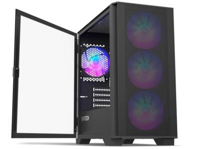 Montech AIR 100 ARGB MICRO-ATX Tower with Four ARGB Fans Pre Installed, Ultra-Mi